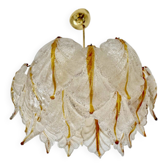 Mazzega petal murano glass chandelier, Italy 1970s