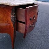 Chest of drawers marquetry marble top