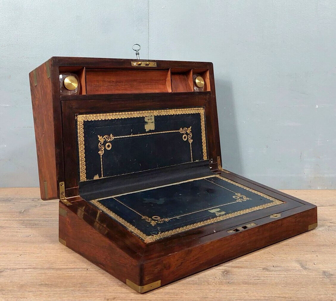 Marine writing box with secrets in rosewood period nineteenth circa 1850