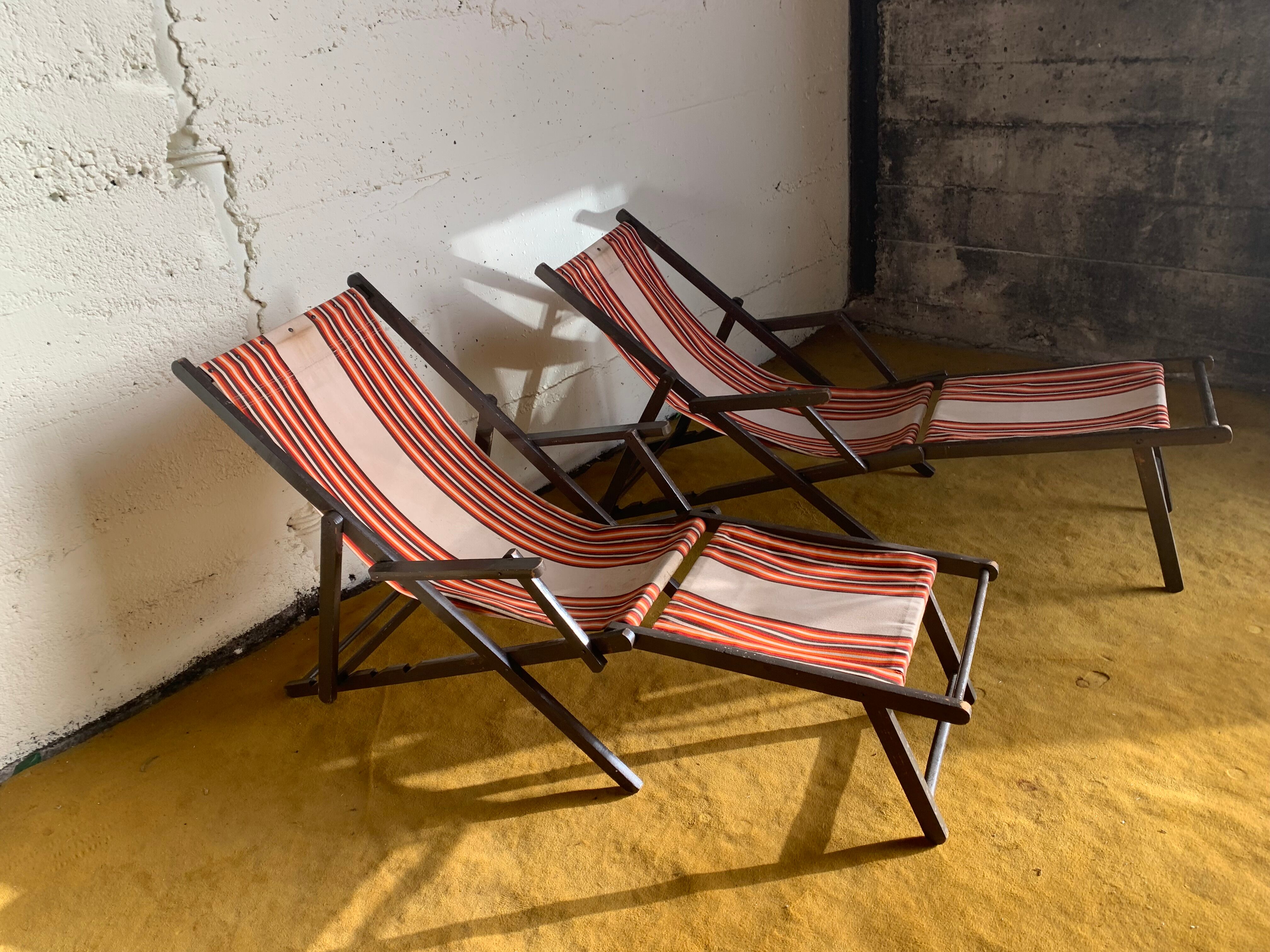 Pair of deck chairs