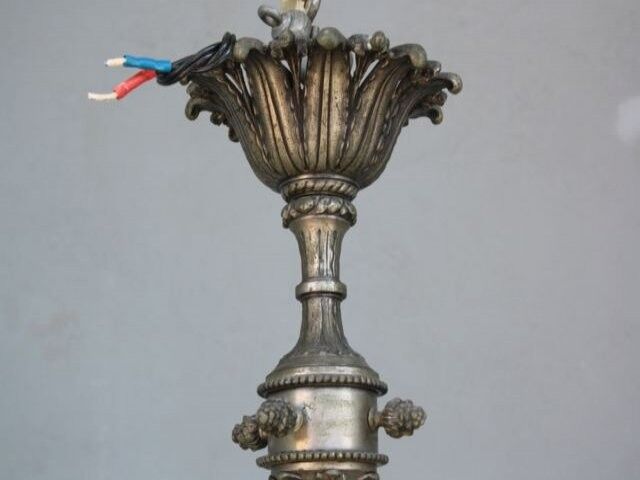 Gloss metal silver style Louis XVI