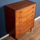 Retro teak 1960s danish mid century chest of drawers made in denmark