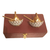 Pair of Limoges salt cellars
