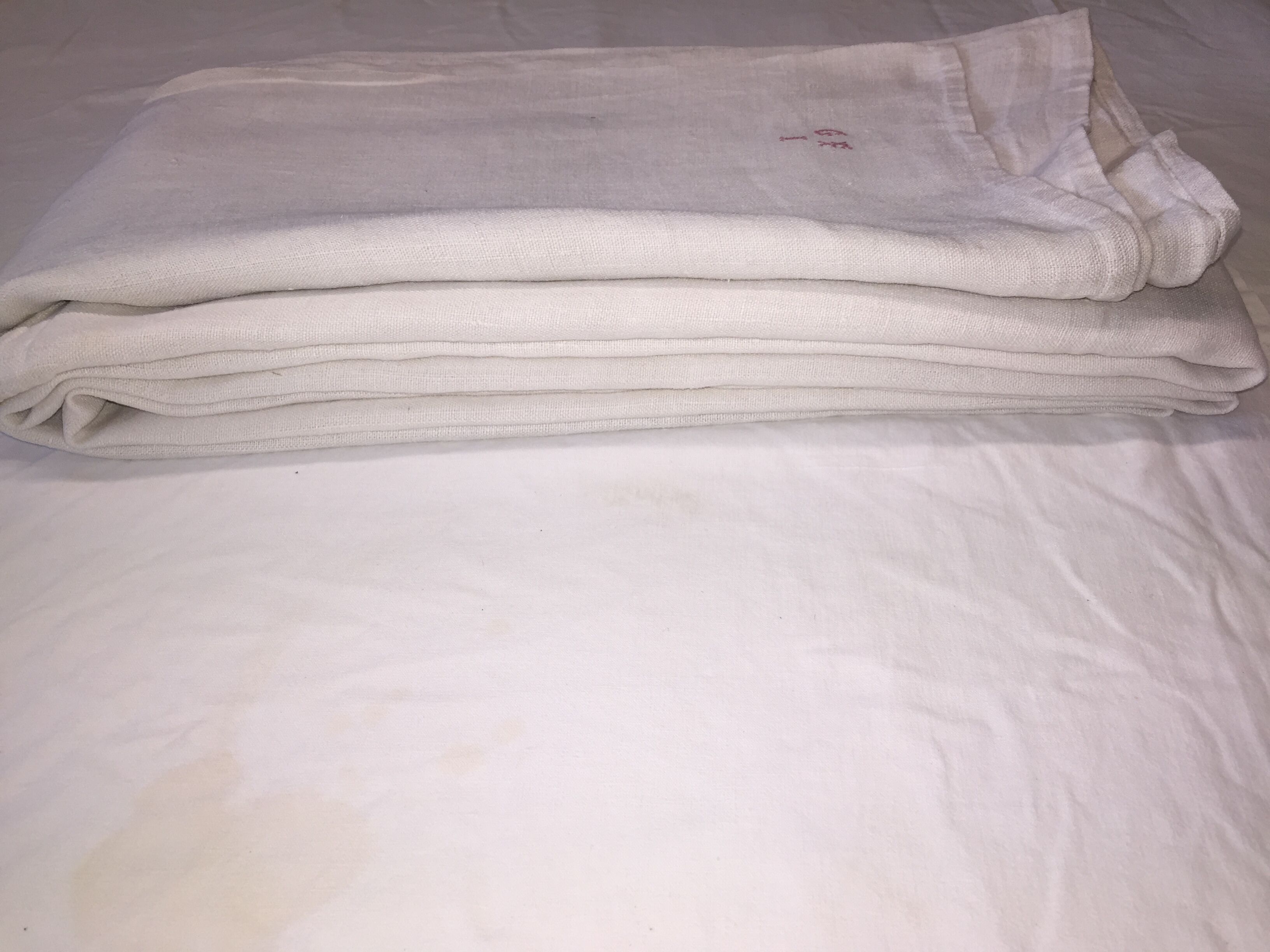 Old cotton linen tablecloth