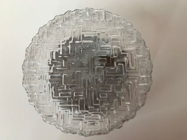 Ceiling window in chiseled glass from the 60s and 70s