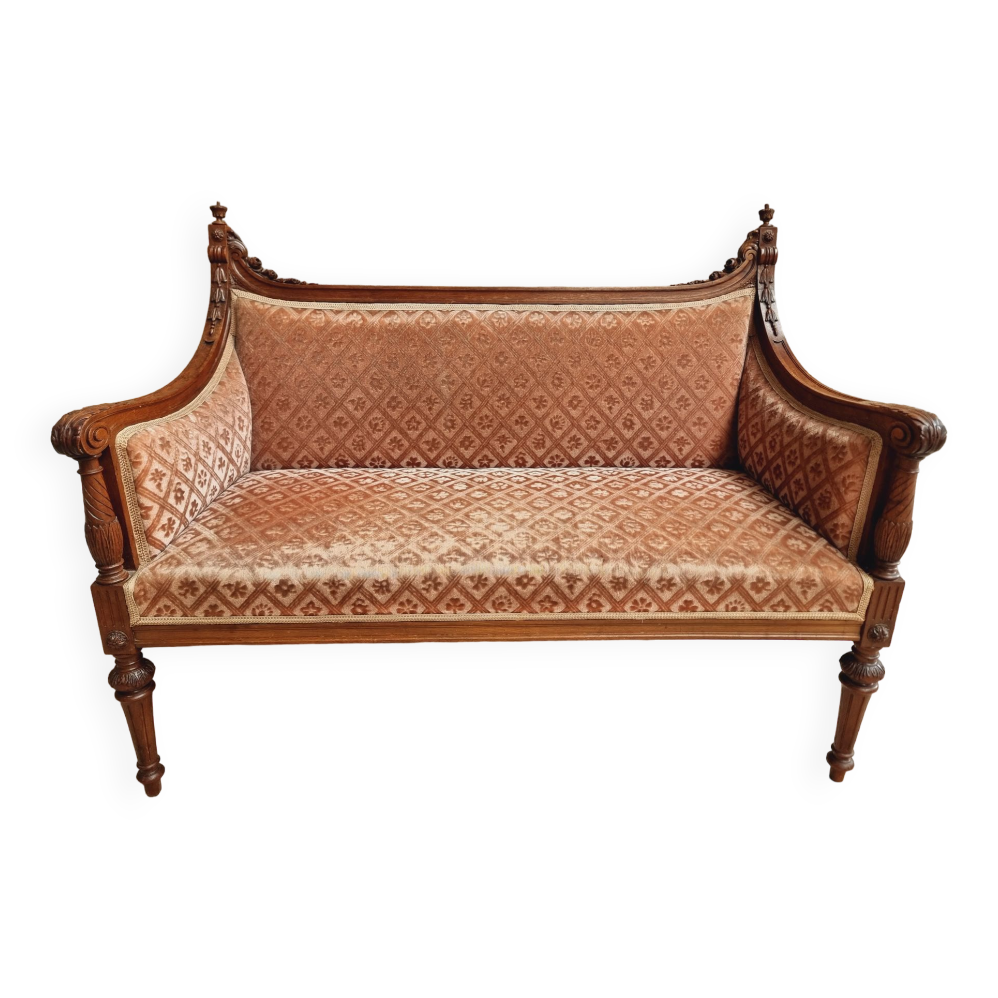 Antique sofa seat classic hall bench old pink