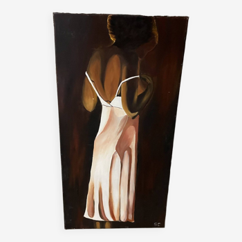 Huile sur toile « Femme africaine »