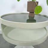 Space age design tafel Opal Möbel met rookglazen blad