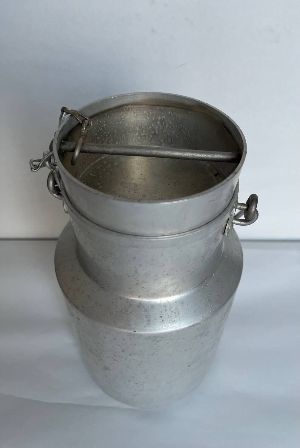 Old aluminum milk jug 1.5 liters