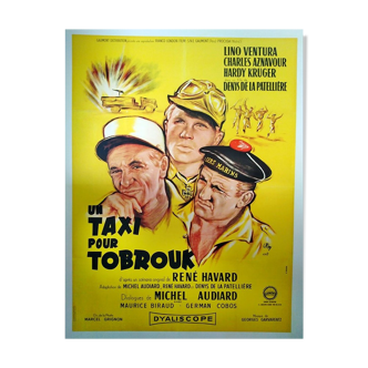 Original 1961 movie poster a taxi for Tobruk 120x160 entiled Lino Ventura