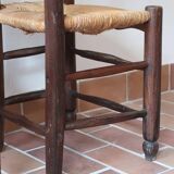 Pair of straw farm chairs