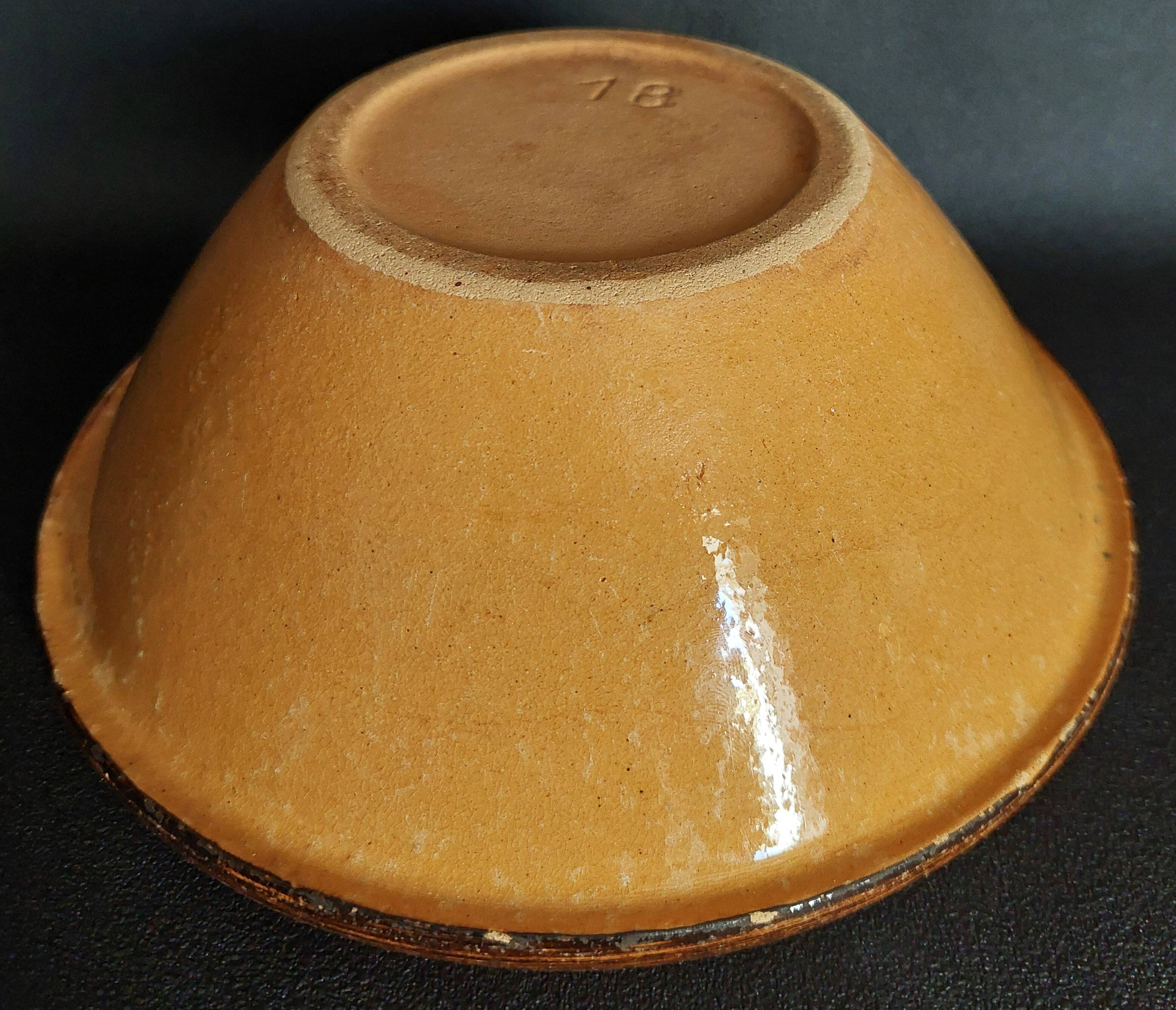 Glazed terracotta bowl from Alsace, 20th century