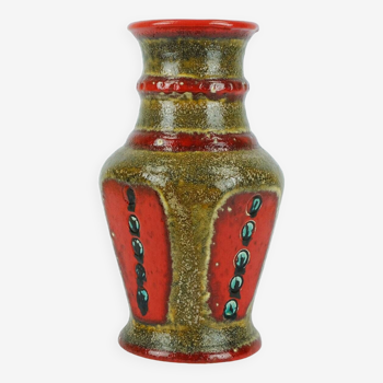 Vintage 1960s 70s vase u-keramik model 593/30 red brown green black wgp