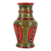 Vintage 1960s 70s vase u-keramik model 593/30 red brown green black wgp