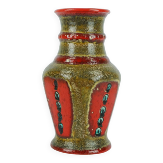 Vintage années 1960 70 vase u-keramik modèle 593/30 rouge brun vert noir wgp
