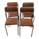 4 chrome chairs in faux leather
