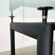 Italian model LC6 dining or office table in metal and glass by Le Corbusier, Pierre Jeanneret, Charlotte Perriand for Cassina.