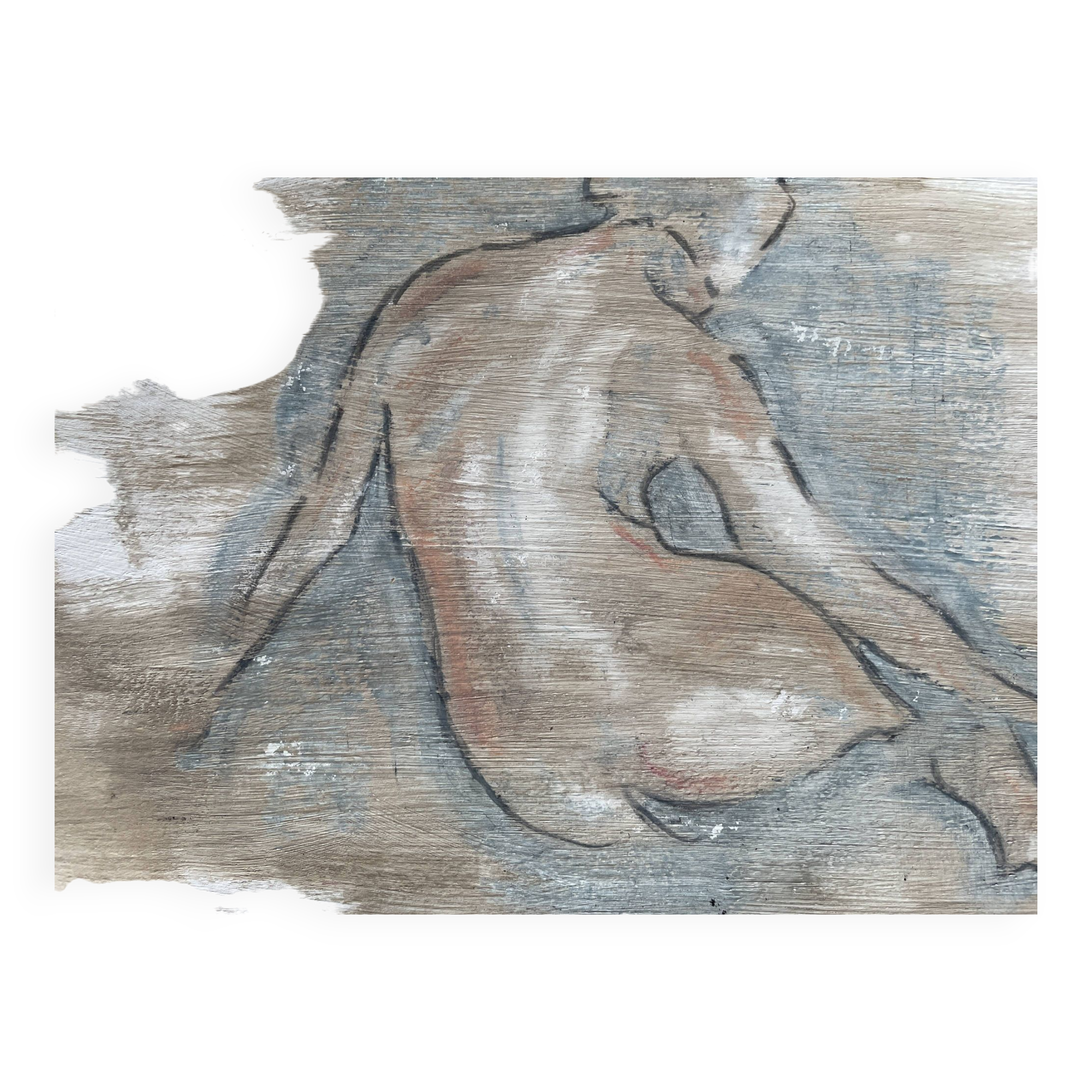 Charcoal painting on natural paper