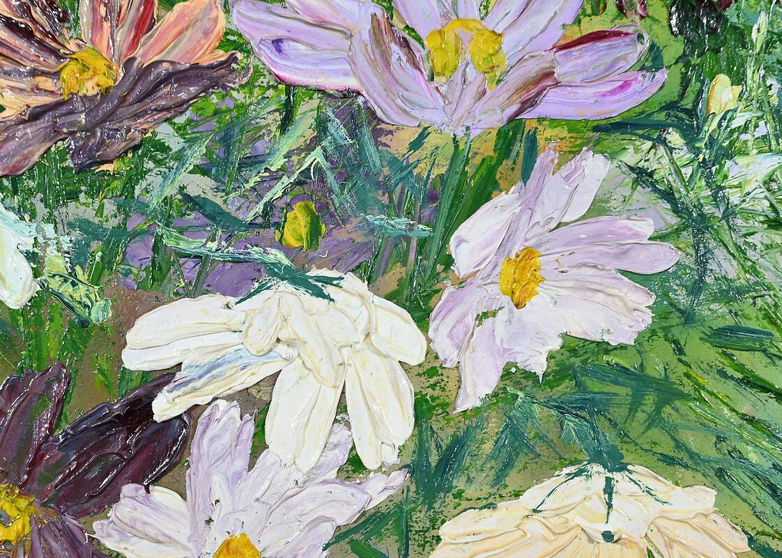 Oil on Panel “Wild Flowers” by I. Kitter Ferrus – Mid 20th Century