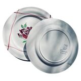 6 flat plates "Dominique", Céranord Saint-Amand, Hand-painted design, 1950