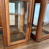 Pair of beveled glass display cases