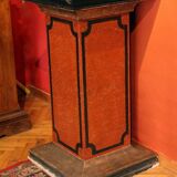 19th Century Italian Faux Marble Lacquer Architectural Pedestals or Columns, Set of 2