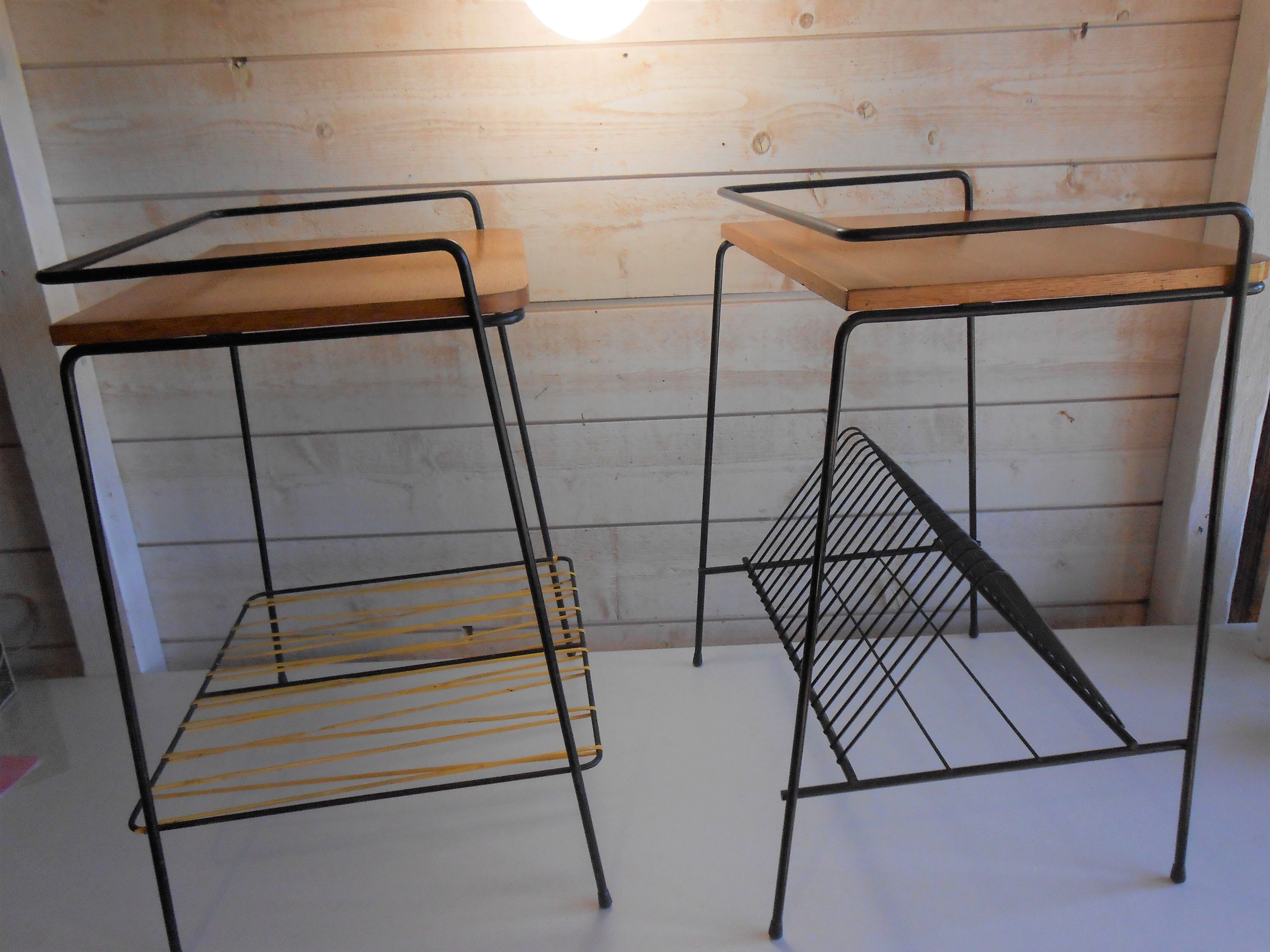 Bedside tables in scoubidou from the 50s, 60s