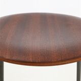 Set of 2 mid-century stools / teak / steel / Danish industrial design / 1960s