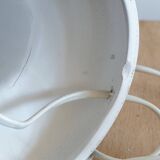 Column lamp base in gray earthenware