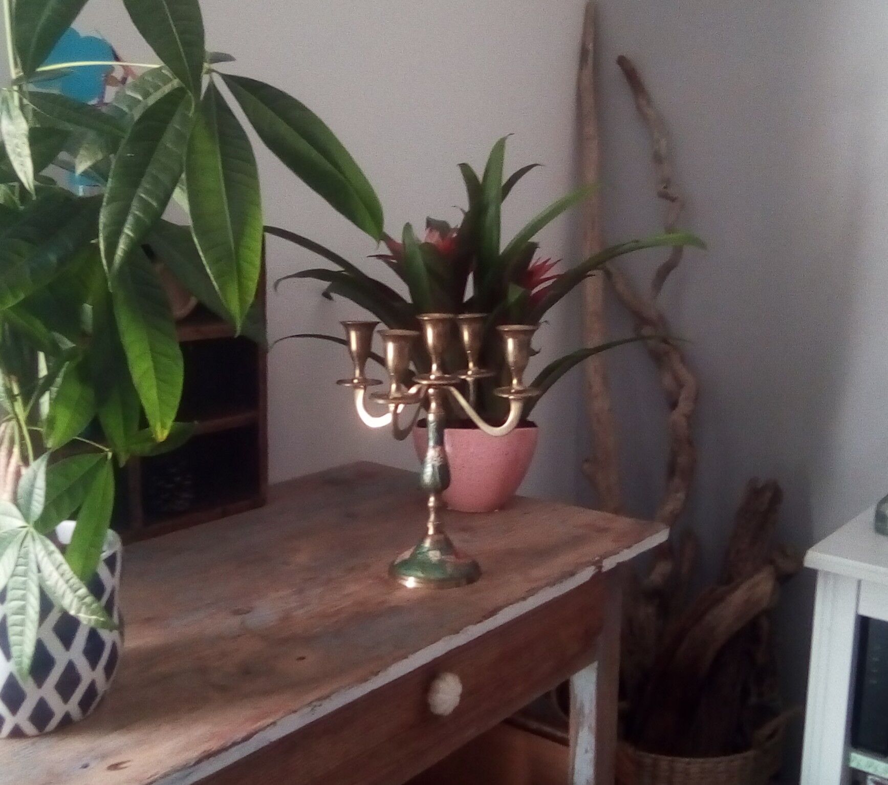 5-pointed candlestick in enamelled brass