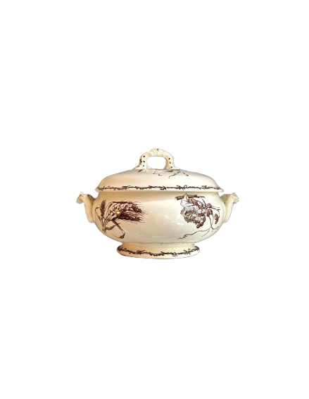 Large brown ironstone tureen HB & Cie