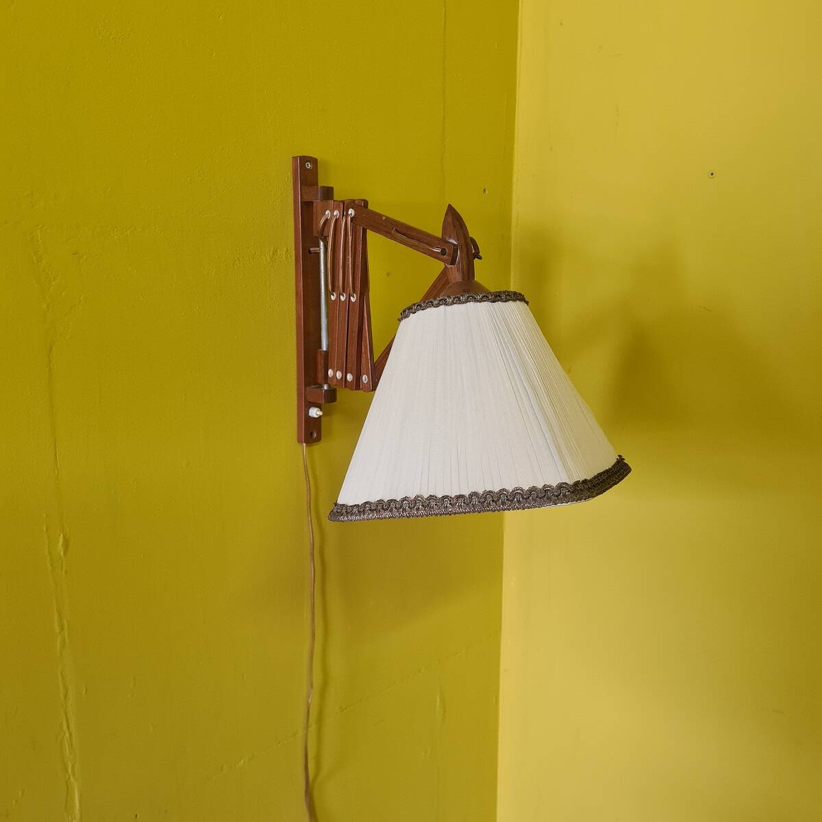 Dutch Wooden Hinge Wall Lamp, from the 1960s