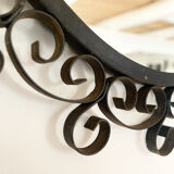 Vintage black metal mirror 28cm