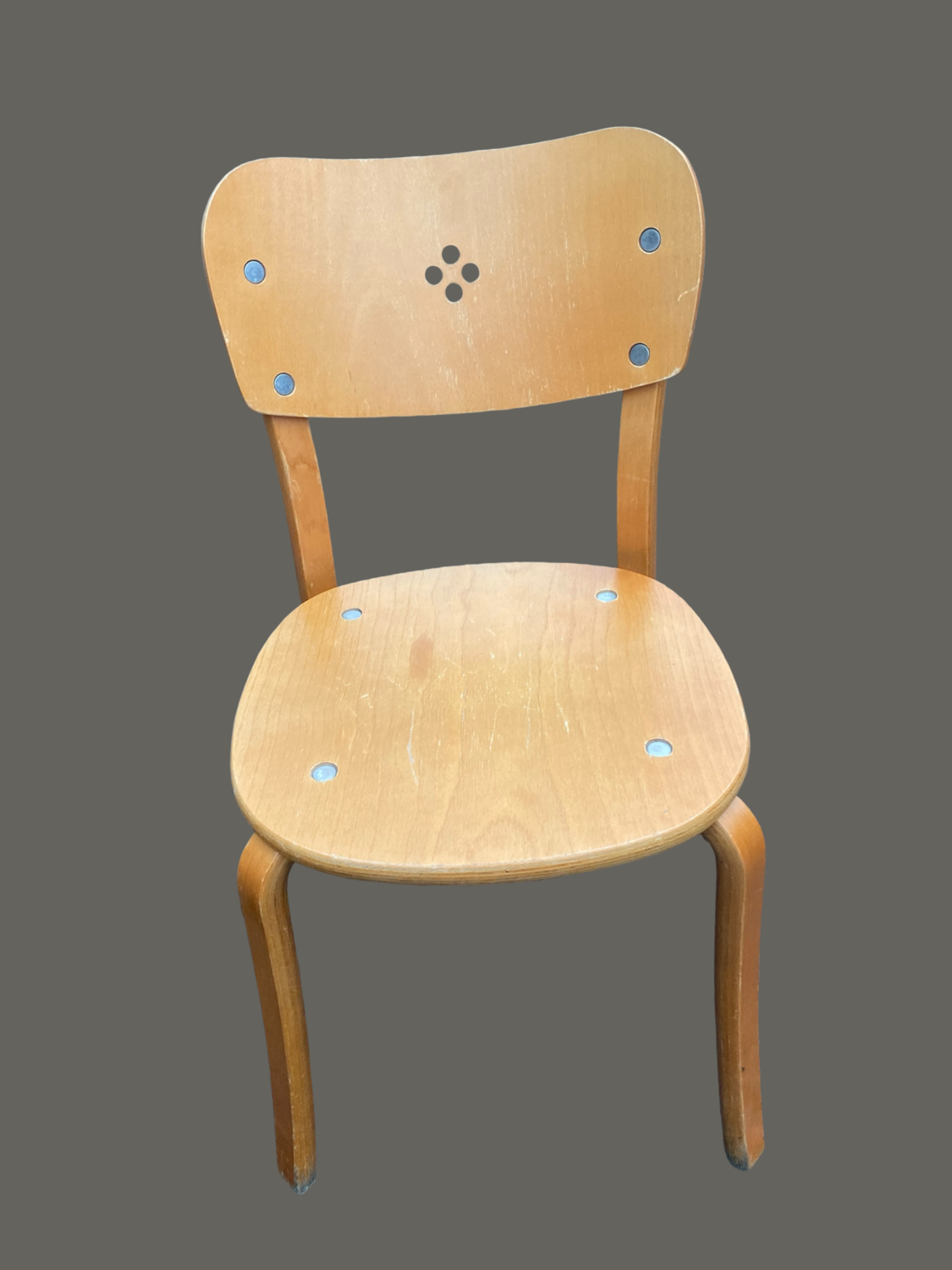 Set of 5 vintage wooden school chairs – 1950s/60s – industrial style