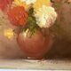 Bouquet painting signed Robert Cox 20X25 cm