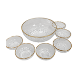 Gold-edged glass fruit salad service