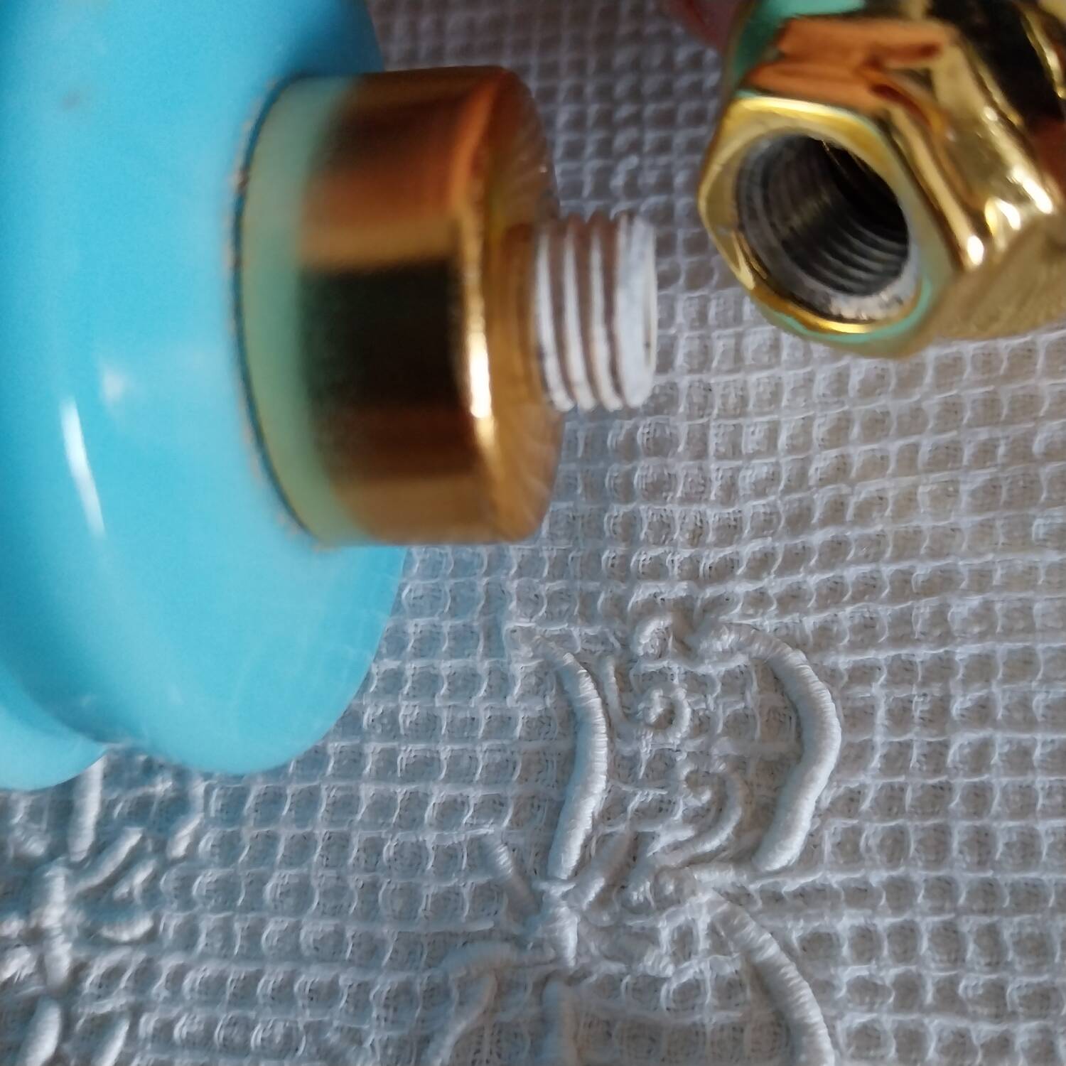 Old blue opaline lamp base