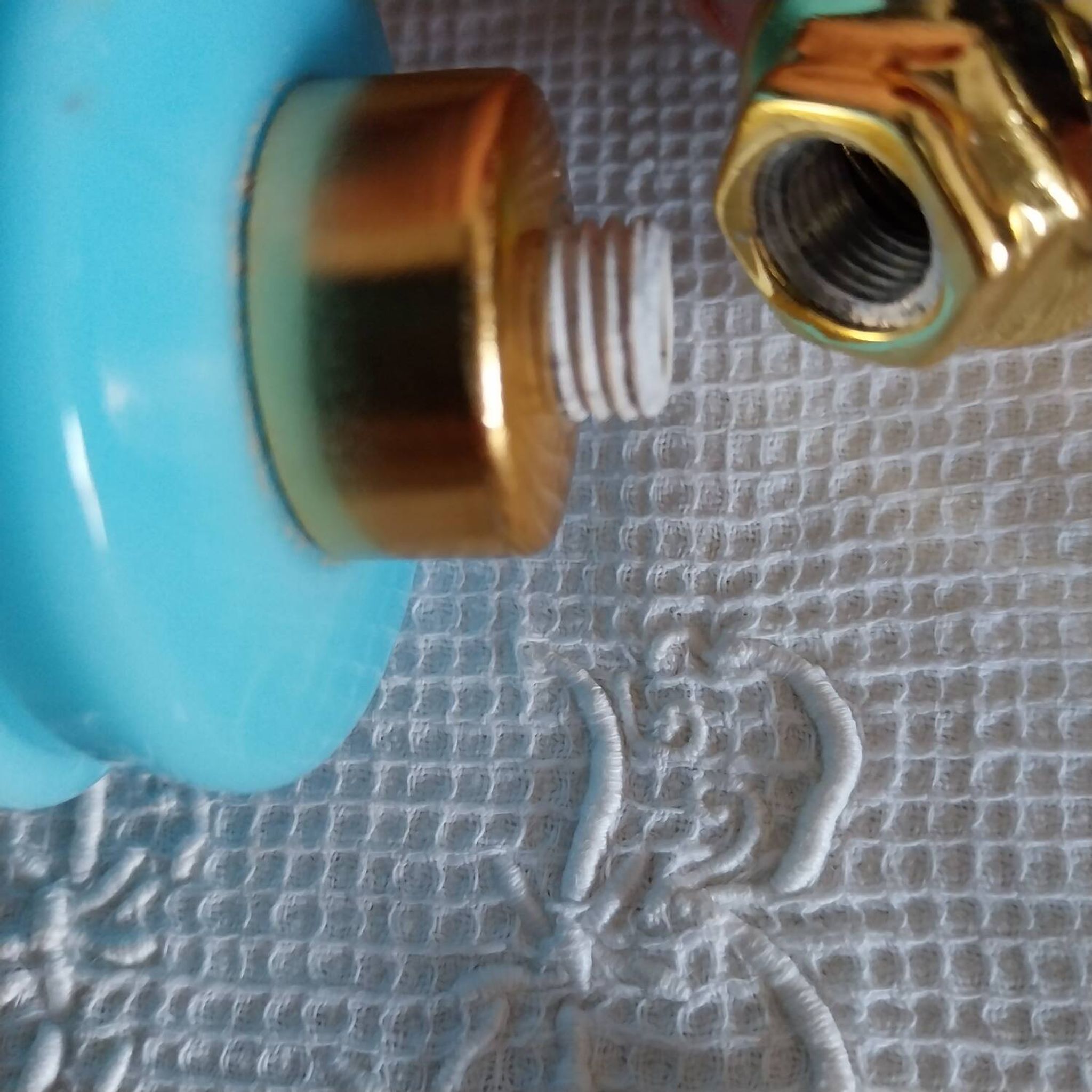 Old blue opaline lamp base