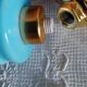 Old blue opaline lamp base