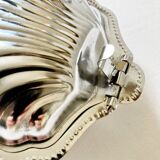 Silver metal shell butter dish, 1950s