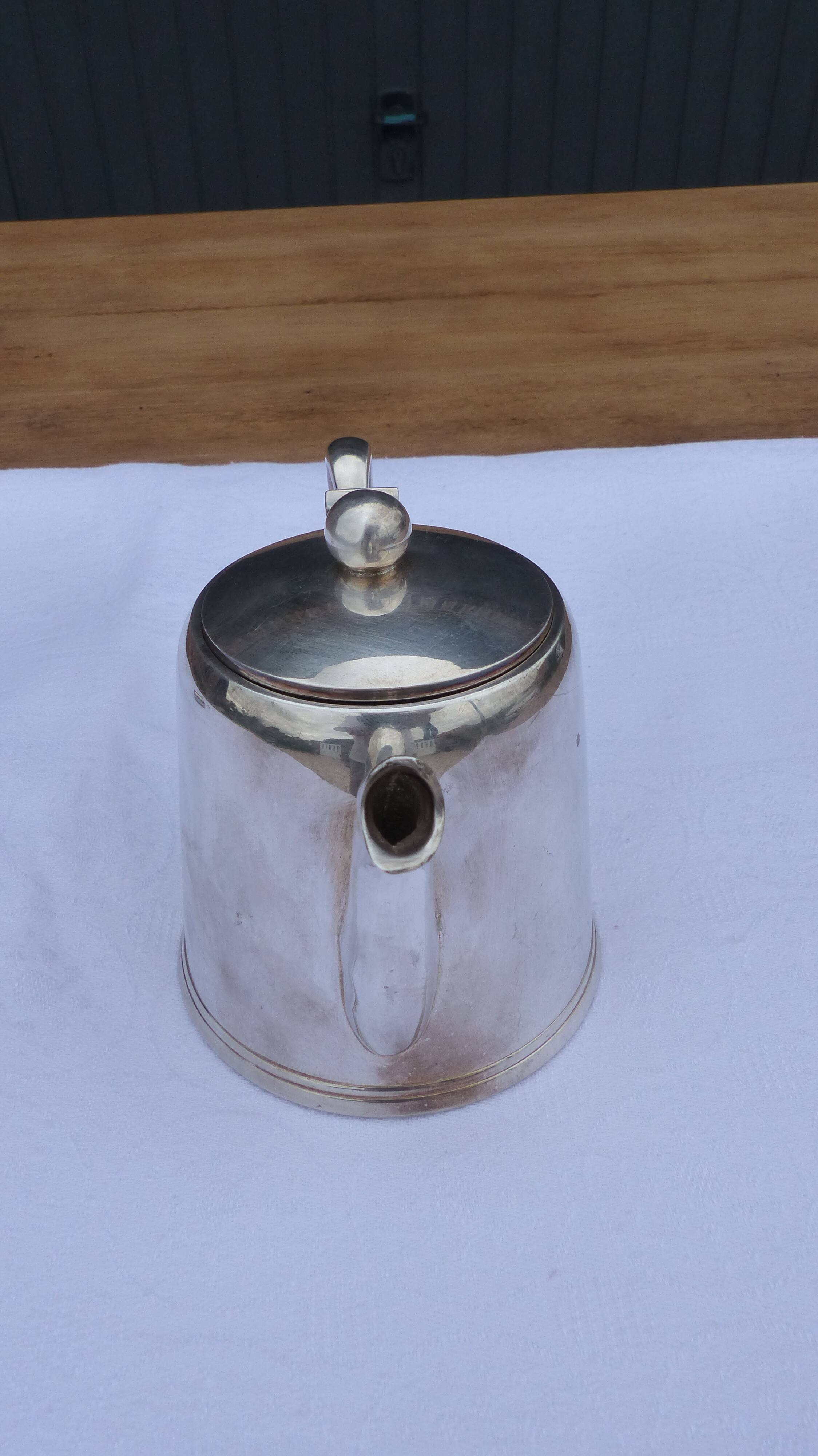 Silver metal teapot