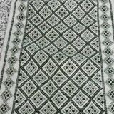 Handmade green and white margoum hallway rug in natural wool