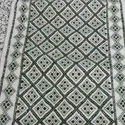 Handmade green and white margoum hallway rug in natural wool