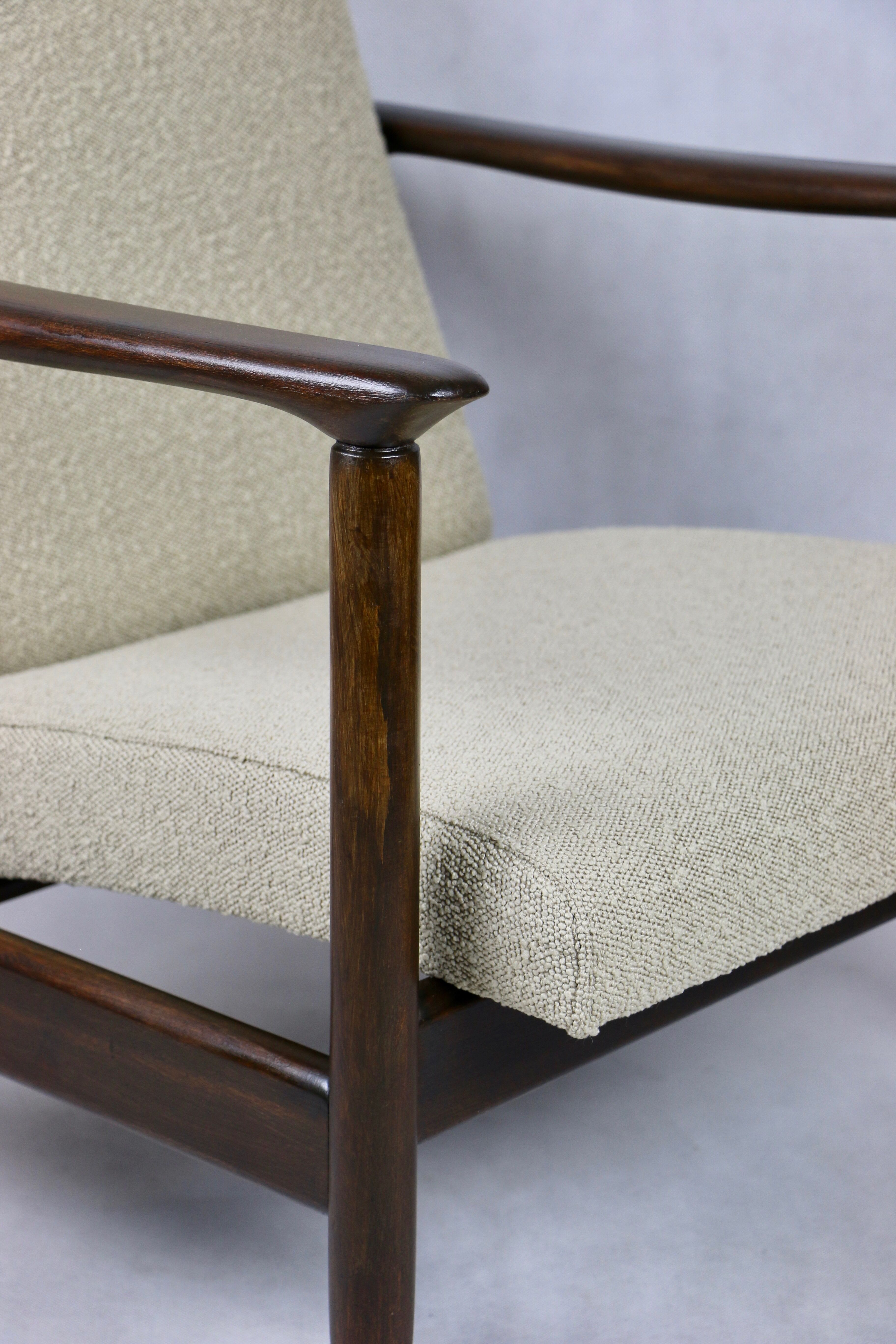 Beige boucle armchair , 1970s