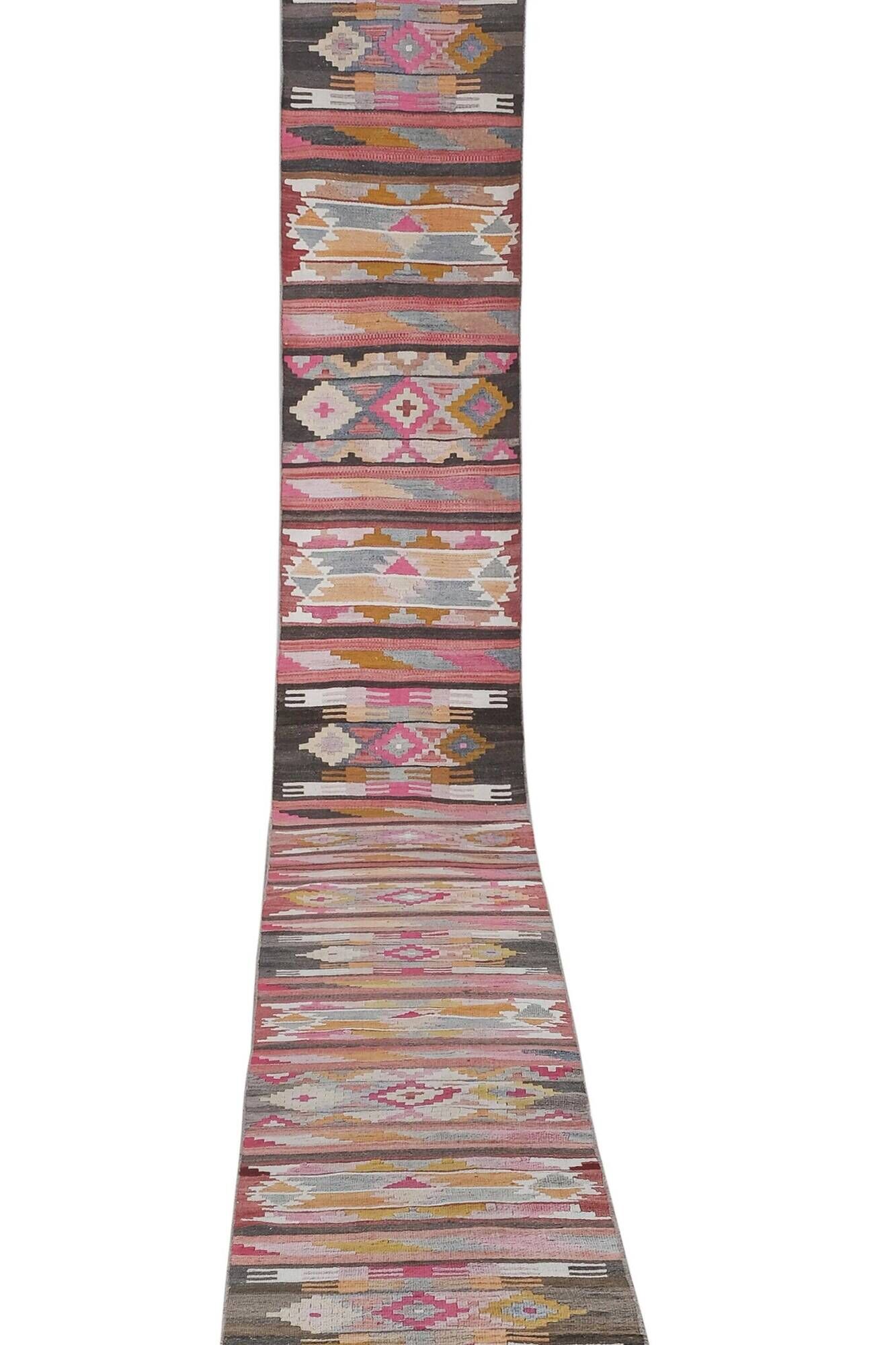 Vintage Turkish hallway rug 67x723 cm