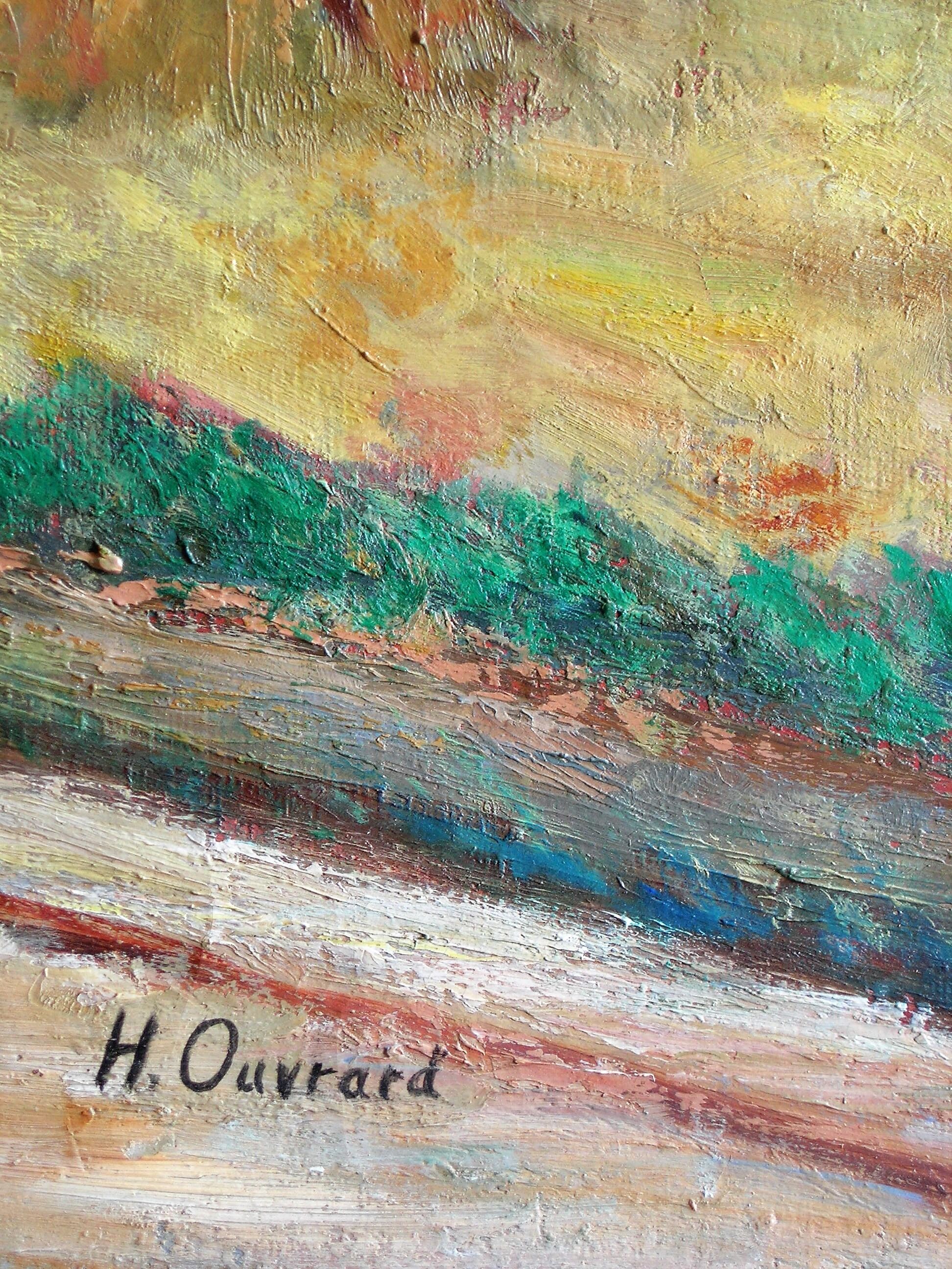 Countryside landscape at the harvest of H.Ouvrard (XXth)