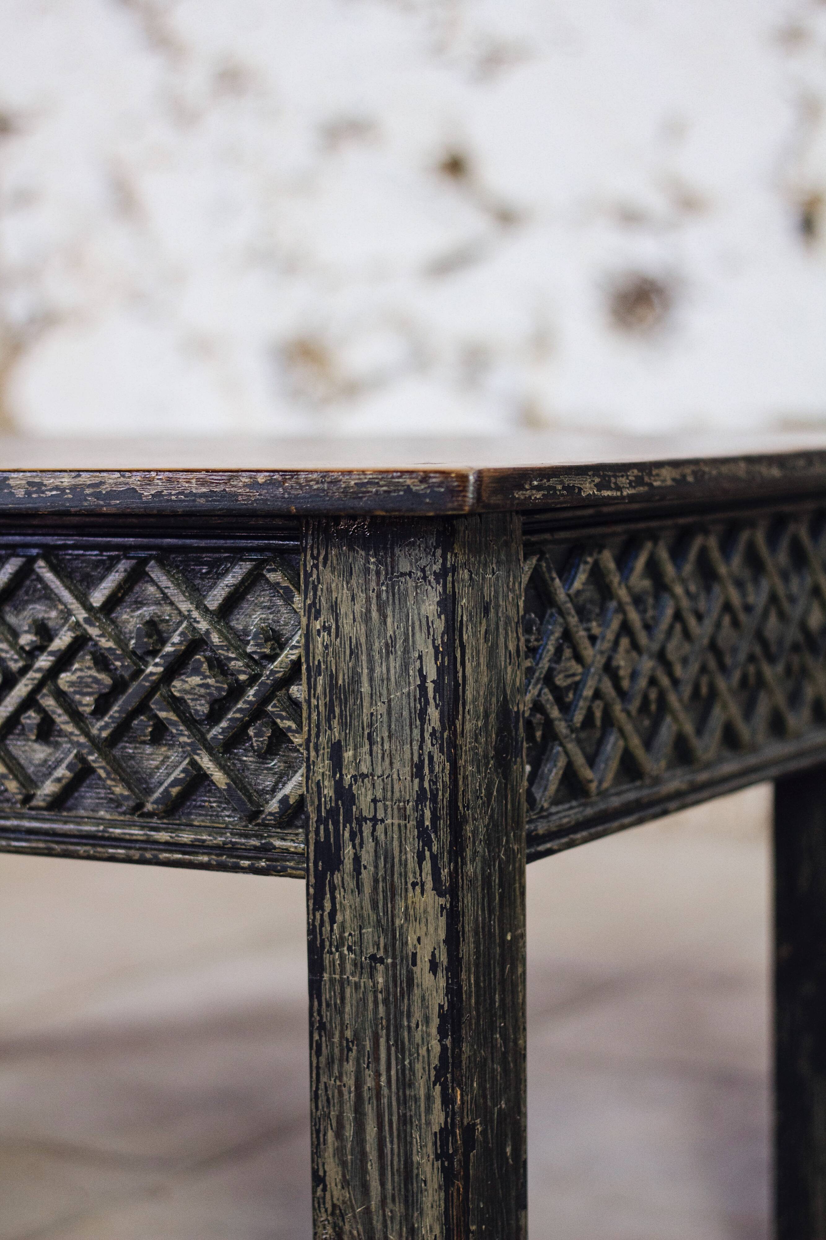 Indian carved wooden coffee table