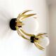 Pair of gilded leaf wall lights, vintage Italy