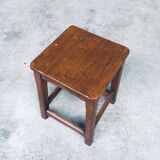 Set of Belgian Handcrafted Wooden Stools, 1940s