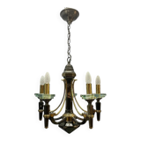 Lustre Lampart en laiton et cristal, années 1970